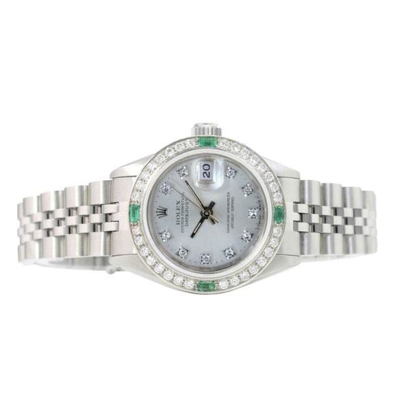ROLEX DATEJUST LADIES WATCH FACTORY ROLEX SILVER DIAMOND DIAL JUBILEE BAND 69174 - Picture 6 of 6